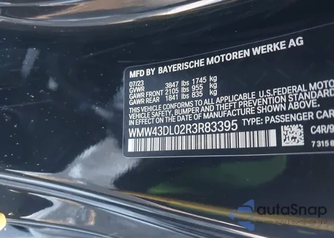 2024 Mini Convertible Cooper S из США, поврежденный, VIN WMW43DL02R3R83395